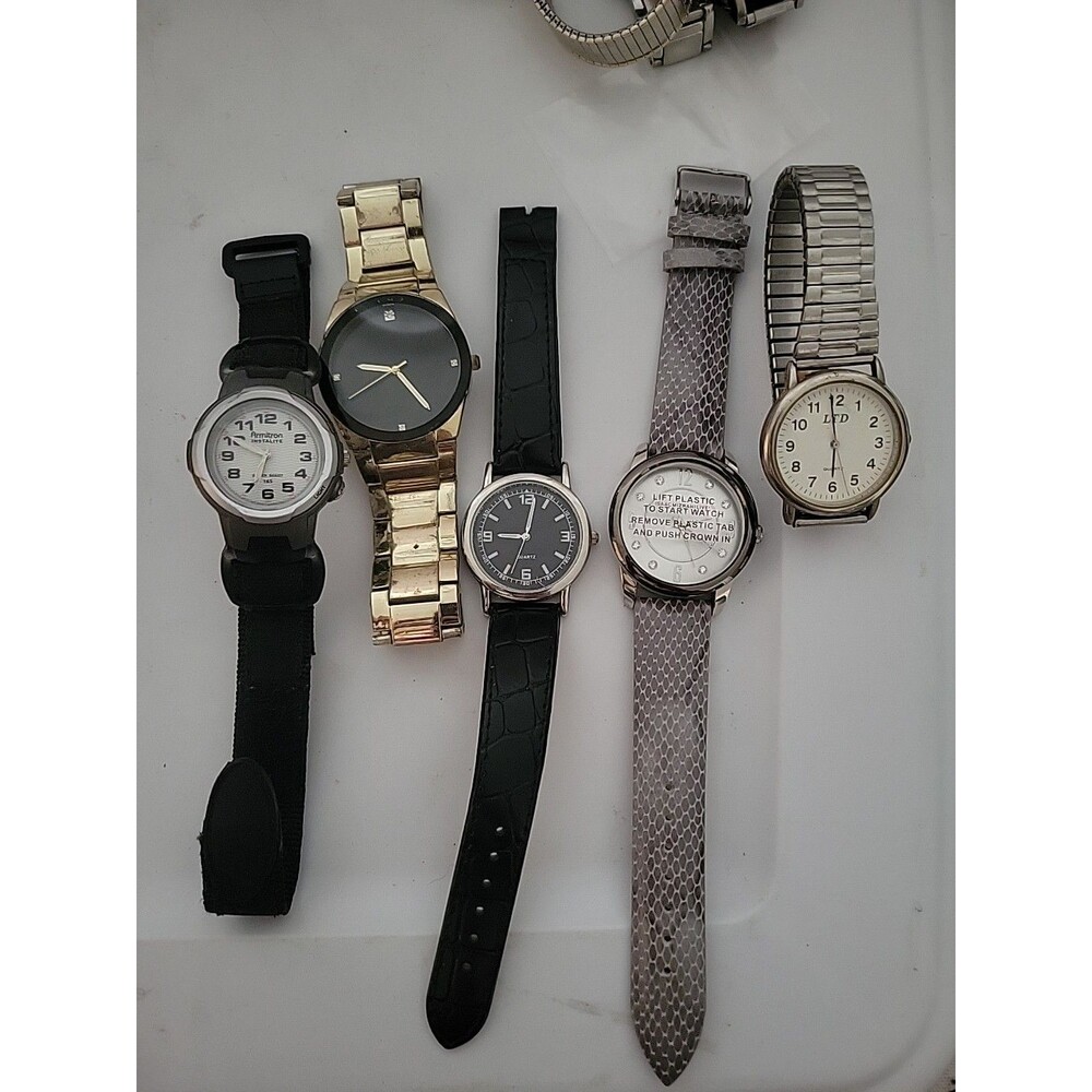 Lot Of 5 Mens Wristwatches For Repair Parts: FMD Armitron LTD